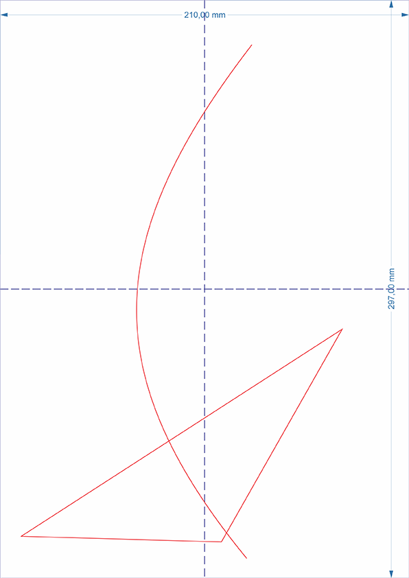 Linha principal e objeto triangular