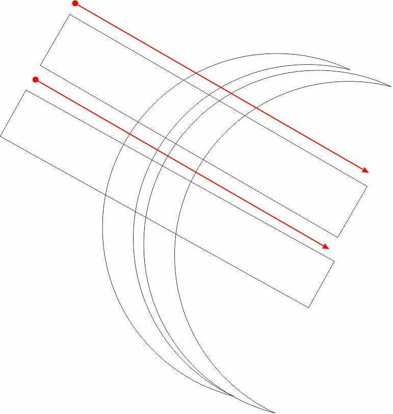 CorelDRAW Fatiando efeito meia lua bolha de sabão