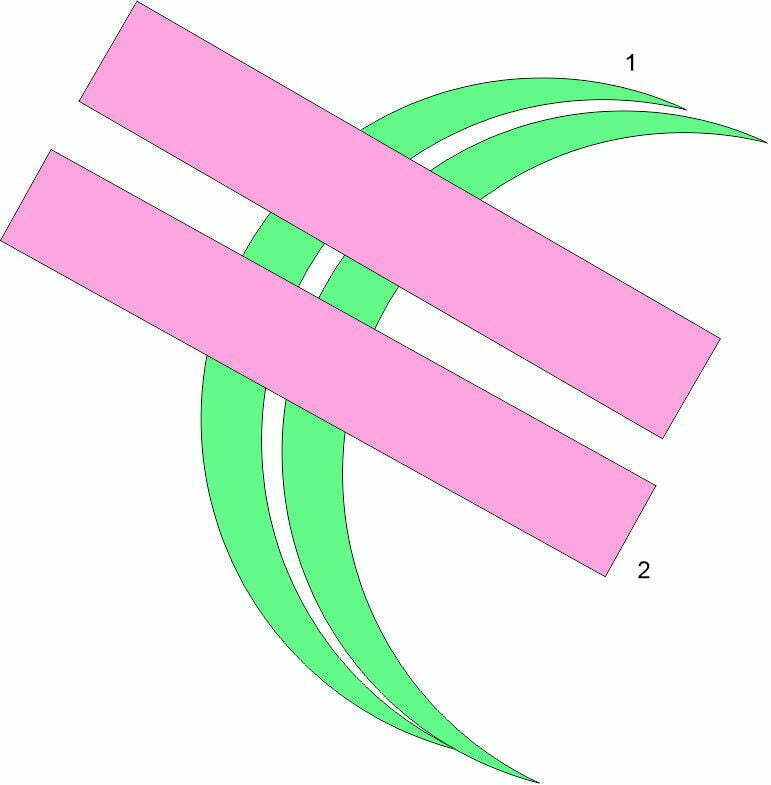 CorelDRAW Fatiando meia lua amostra de corte bolha de sabão