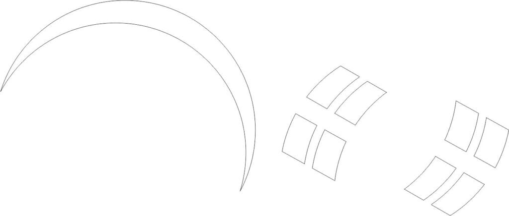 CorelDRAW Meia lua e retângulos bolha de sabão