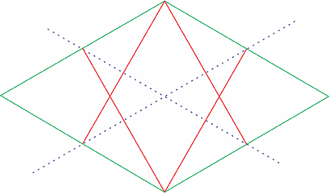 Quadrado Isométrico linha perpendicular superior