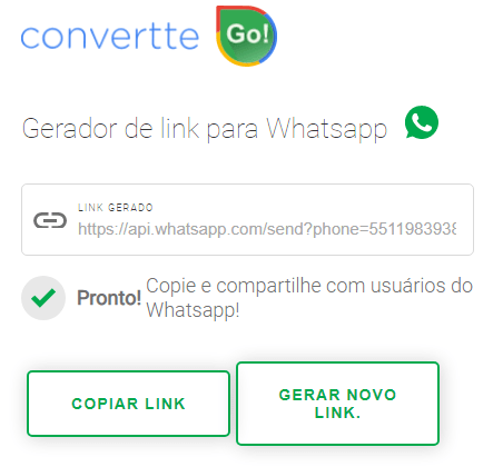 Convertte tela link